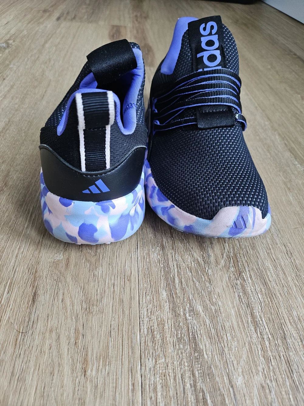 adidas Black and Purple Slip-On Sneakers
